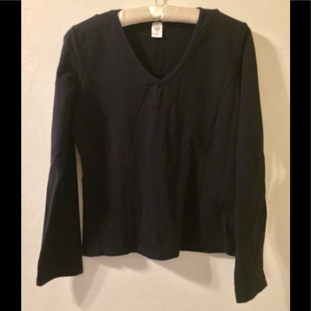 Prana Black Nylon Stretch L/S Gym Shirt -Medium